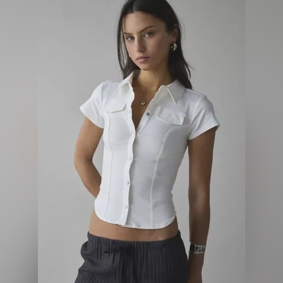 Silence + Noise Short Sleeve Snap Button Shirt - Picture 11 of 11